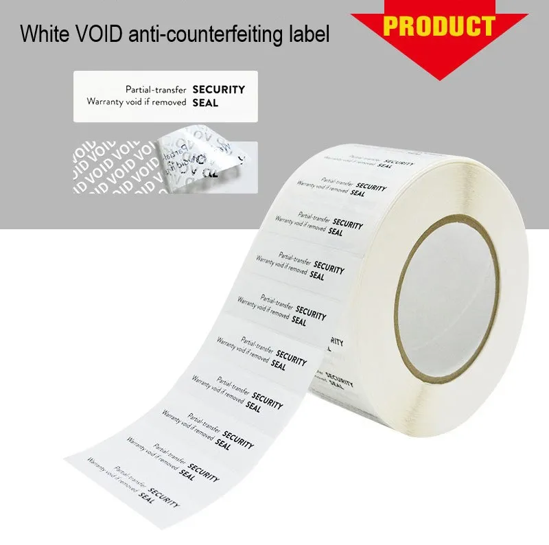 38# White Partial Transfer VOID Sticker Material