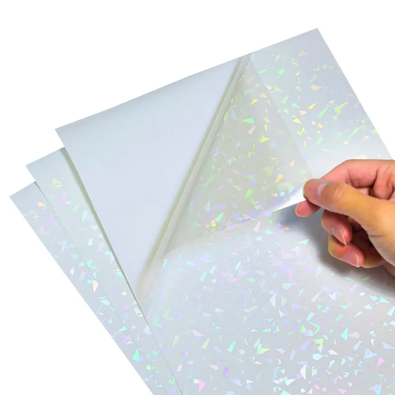 Broken Glass Holographic Clear Inkjet  Sticker Paper