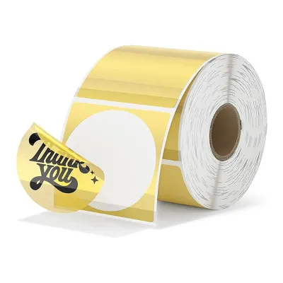 Gloss Gold Thermal Polyester Label Sticker Material 