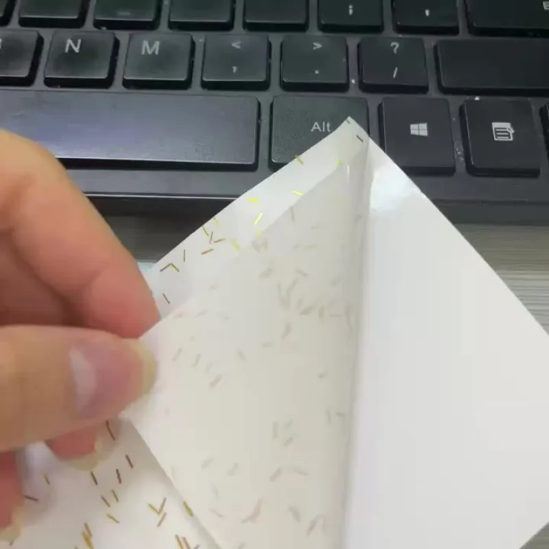 Golden Fiber Eggshell Sticker Material Thumbnail