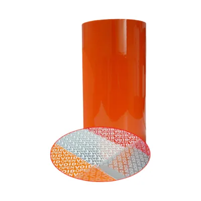 Orange VOID Sticker Material