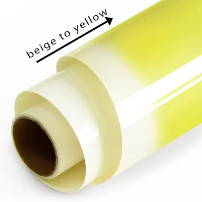 Beige To Yellow Cold Sensitive Color Changing Vinyl Material