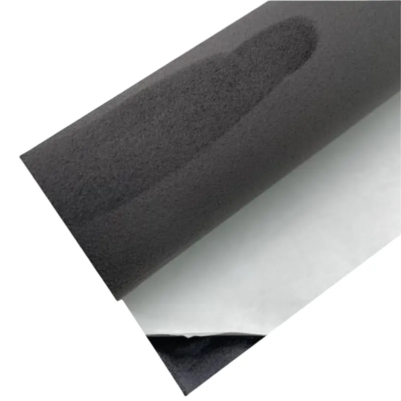 Black Grey Deerskin Flannel Adhesive Material