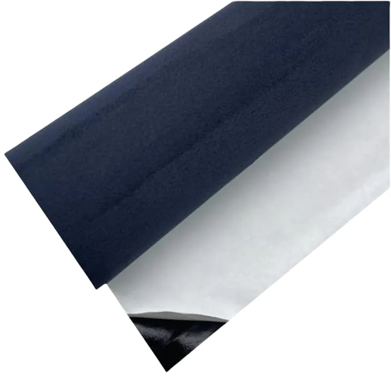 Dark Blue Deerskin Flannel Adhesive Material