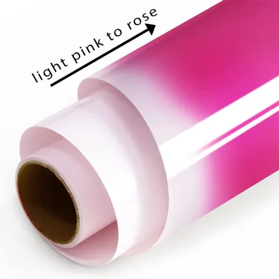 Light Pink To Rose Cold Sensitive Color Changing Vinyl Material