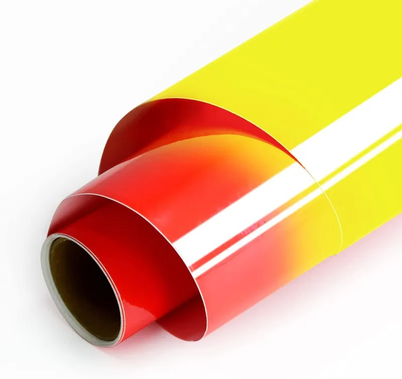 Orange Turns Yellow Thermochromic Vinyl Adhesive Material