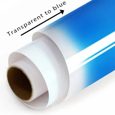 Transparent To Blue Cold Sensitive Color Changing Vinyl Material