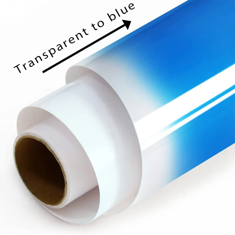 Transparent To Blue Cold Sensitive Color Changing Vinyl Material