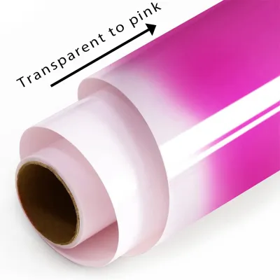 Transparent To Pink Cold Sensitive Color Changing Vinyl Material