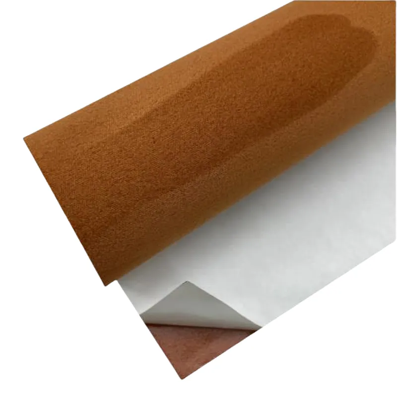 Yellowish Brown Deerskin Flannel Adhesive Material